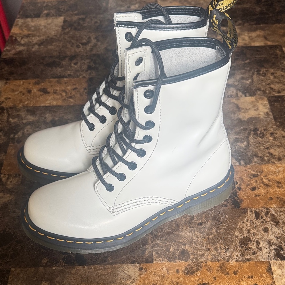 Dr. Martens White Combat Boots